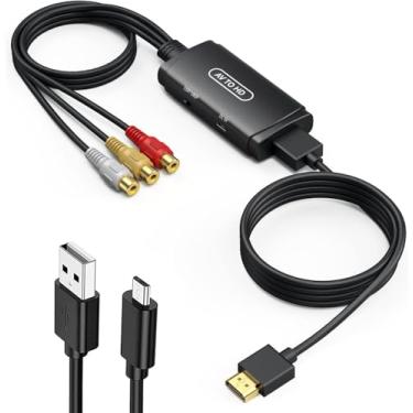Imagem de ABLEWE Conversor RCA para HDMI, adaptador AV para HDMI, adaptador composto para HDMI compatível com 1080P, PAL/NTSC, compatível com WII WII U/PS one PS2/PS3 STB Xbox VHS VCR Blue-Ray DVD