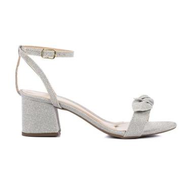 Imagem de Sandália Feminina Jjojo Ivi Salto Baixo Quadrado 5cm Confort, 38, Prat