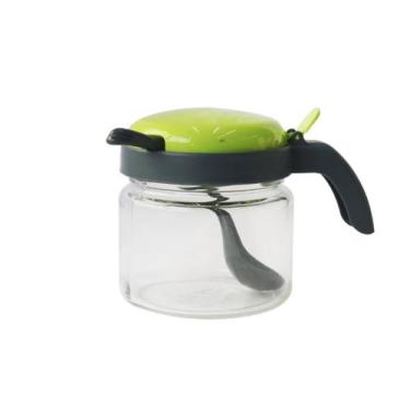 Imagem de Açucareiro de vidro com tampa e alça de plástico 300 ml - Via atacado,