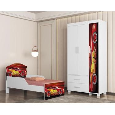 Imagem de Mini Cama Infantil Livia Adesivada Para Quarto MDF Com Proteção Latera