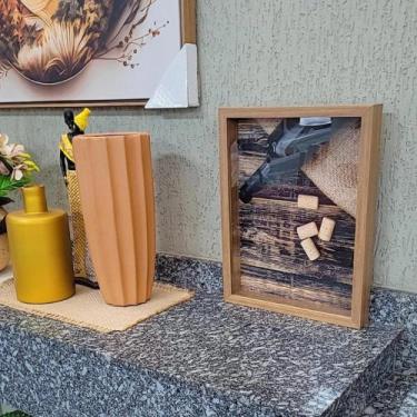 Imagem de Quadro Porta Rolha Tipos De Vinho - AY, Marrom Vinho