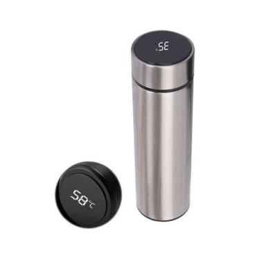 Imagem de Garrafa Térmica Em Aço Inox Com Termômetro Digital Inteligente 500ml L