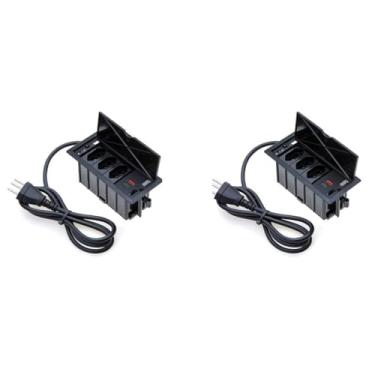 Imagem de Kit 2 Caixas De Tomadas 4 Blocos 3 Tomadas 10A 2USB 1 Tipo C COR:PRETO