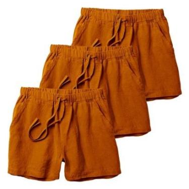 Imagem de Kit 3 Shorts Linho Premium Bermuda Masculina Moda Praia Luxo-Masculino