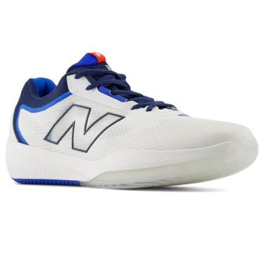 Imagem de New Balance Tênis masculino FuelCell 996 V4 Hard Court, Branco/Team Navy, 12.5 Wide