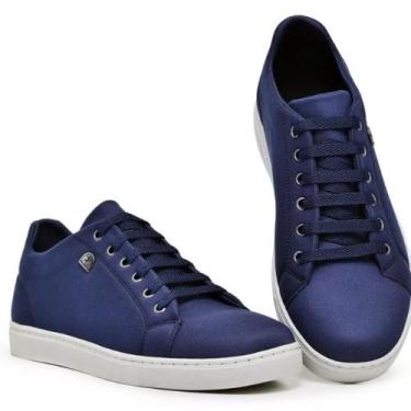 Imagem de Tênis Masculino Sapatenis Casual Confortável Esporte Fino, Azul, 43