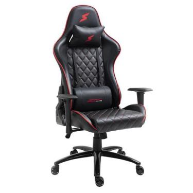 Imagem de Cadeira Gamer SuperFrame Warrior, Reclinável, Preto e Vermelho