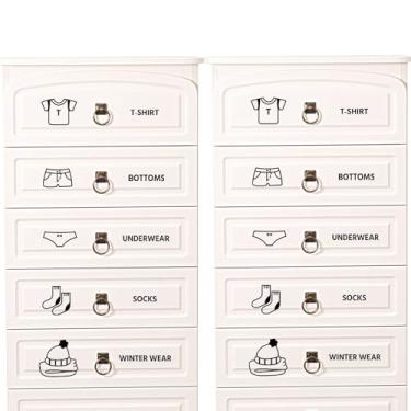 Imagem de Adesivos adesivos de roupas meninos meninas etiquetas de gaveta de classificação de armazenamento de roupas removíveis adesivos de organização para guarda-roupa armário gaveta organizador organizador