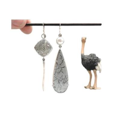 Imagem de Pedra turquesa assimetria oscila brincos para mulheres, jóias ciganas 