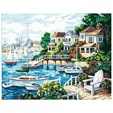 Imagem de Kit de Pintura por Número em Tela para a Óleo DIY com Padrão Casa Contos Fadas Adultos Iniciantes Artesanato Decoração P