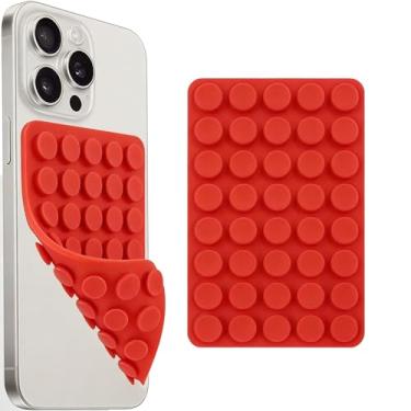 Imagem de Suporte de telefone com sucção dupla face de silicone, 2 peças, aderência adesiva removível, acessório de selfie e vídeo com as mãos livres, suporte de sucção de telefone TikTok tendência para iPhone