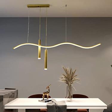 Imagem de Luminária pendente LED moderna para mesa de jantar, com intensidade regulável, design de foco, lustre, luminária de teto moderna para cozinha, altura ajustável com controle remoto, ideal par
