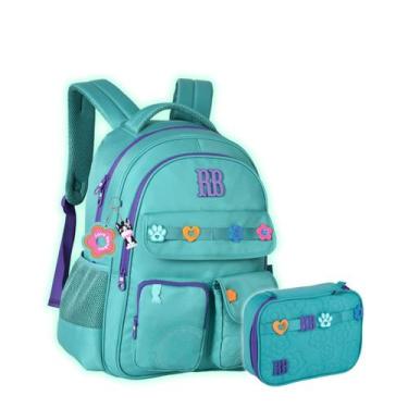 Imagem de Kit Rebecca Bonbon Mochila e Estojo Box Necessaire Girl Teen, Verde