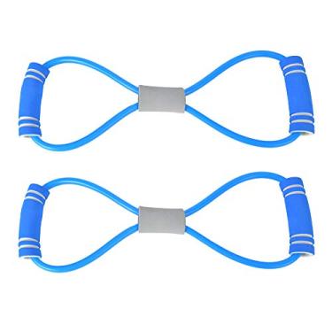 Imagem de Expansor de peito com 8 cordas de tração em formato de ioga, equipamento de fitness, faixa de resistência para treinamento muscular, exercícios de força, casa, academia, treino, (Corda de tensão