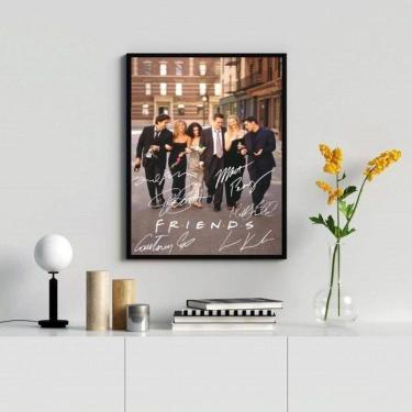 Imagem de Quadro Decorativo Friends Assinaturas 24x18cm - Com Vidro e Moldura Preta