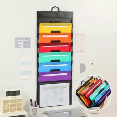 Imagem de Pasta sanfonada A4 com 6 divisórias e prancheta integrada para organizar documento, arquivo escolar e escritório, ideal para provas, papéis e uso diário (Branco/Aleatorio)