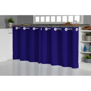 Imagem de Cortina Para Pia De Cozinha Balcão Em Tecido Oxford para Proteção Contra Splashes, Complementa Decoração(Azul,1,40x0,80)