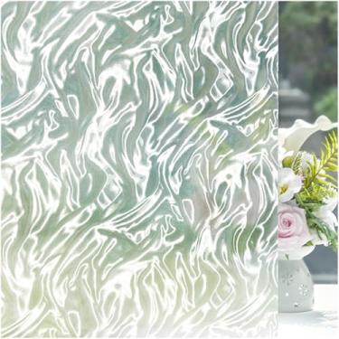 Imagem de Borskyn Película de privacidade para janela White River 75 x 39,5 cm, aderência estática não adesiva para janelas domésticas, bloqueio de UV, decorativo com luz natural