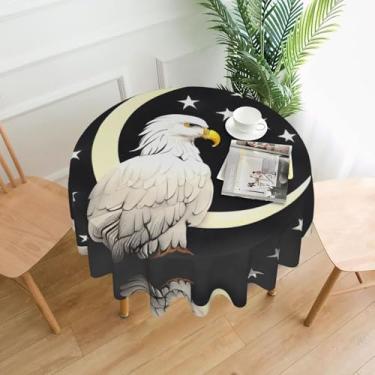 Imagem de QAZWZML Toalha de mesa decorativa com estampa de esboço de cabeça branca redonda de 152 cm, adequada para mesas de jantar, mesas de café, piqueniques