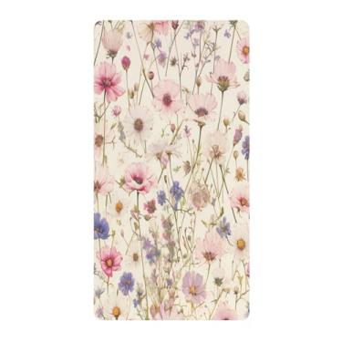 Imagem de Blueangle Lençol de berço padrão para berço infantil - Lençóis de algodão macio e respirável com margaridas (510)