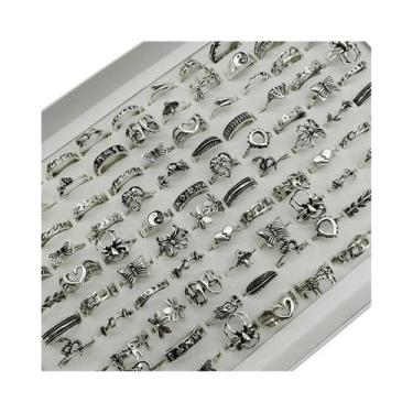 Imagem de Anéis De Dedo Femininos De Liga Com Design De Flor Grande, Crânio, Ara