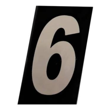 Imagem de Número Residencial 6 em Acm Refletivo Numeral 11,5 x 6,5 cm