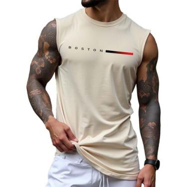 Imagem de DCamiseta Regata Boston Camisa Cavada Algodão Premium Moda Oversized A