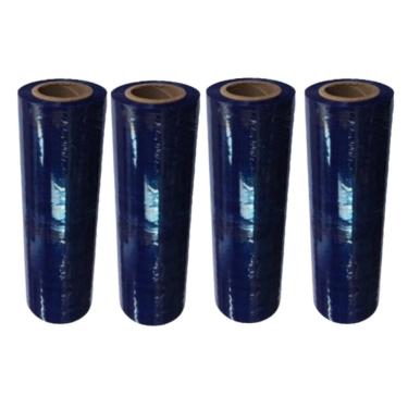 Imagem de Bobina Filme Stretch Azul Manual 50Cm 16Kg Kit 4 Bobina