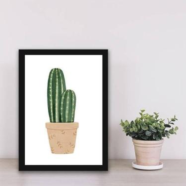 Imagem de Quadro Vaso De Cactos 24X18Cm - Com Vidro