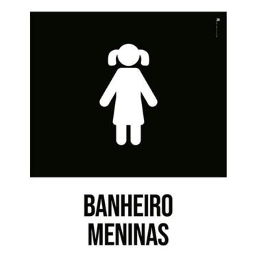 Imagem de Kit 3 Placas Banheiros Meninas Desenho