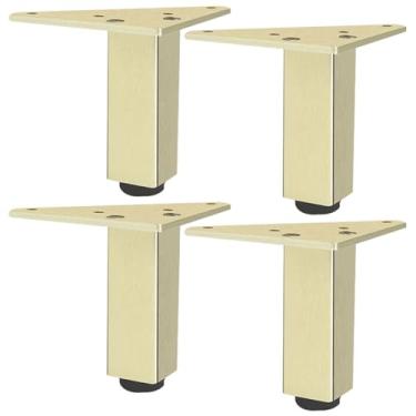 Imagem de Pés de suporte para móveis. 4 peças de pernas de armário ajustáveis 6 cm - 60 cm Pernas de sofá resistentes Pernas de armário Pés de armário pé de cozinha, tapete de borracha, com parafuso (8 cm/3,1")