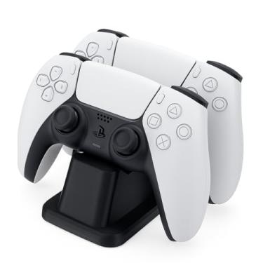 Imagem de Suporte Duplo Universal para Controle de Jogos, Base de Mesa Decorativa em Plástico, Gamer, Ps5, Ps4, Xbox, Pc, Notebook, Nintendo Switch, Joystick, Manete, Videogame, Console (Preto)