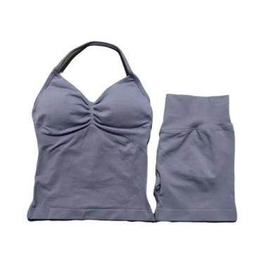 Imagem de Conjunto Esportivo Feminino HISTELLO 2 Peças: Top Regata Sem Costas E 