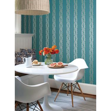 Imagem de Papel de Parede Waverly Stripes Turning Tides Azul/Prata SV2711 Waverly Stripes SV2711