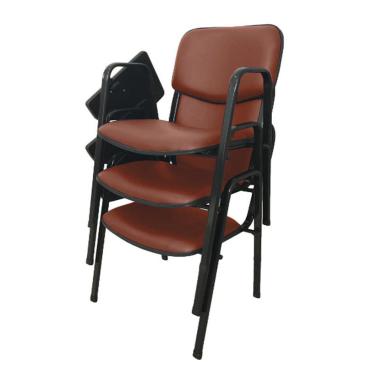 Imagem de 03 Cadeiras Escolar Universitária Linha Hotel Auditório Vermelho