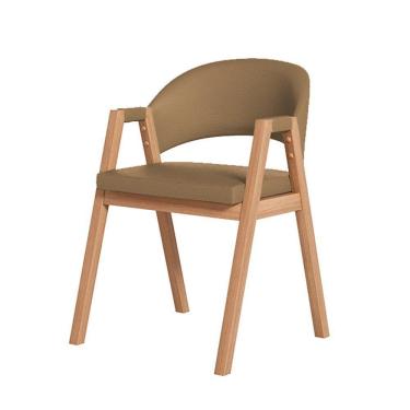 Imagem de Cadeira De Jantar Antonella Linho Estilo Poltrona - 7 Decor Marrom