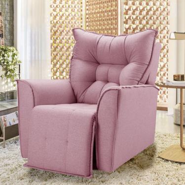Imagem de Poltrona Reclinavel Do Papai Para Sala King Linho Rosê Rose