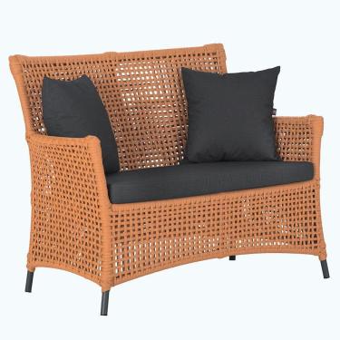 Imagem de 1 Sofá área Externa Igapó Alumínio Preta Corda Náutica E11 Terra Cota