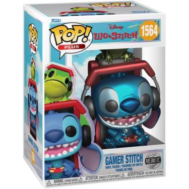 Imagem de Boneco Funko Pop Plus Stitch Gamer Metálico Lilo & Stitch