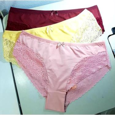 Imagem de Kit 3 Calcinha Plus size Adulto Microfibra Calcinha Para Senhora - RMI