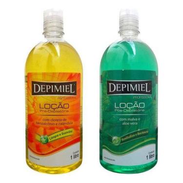 Imagem de Kit Loção Pré E Pós Depilatório Depimiel Profissional 1l