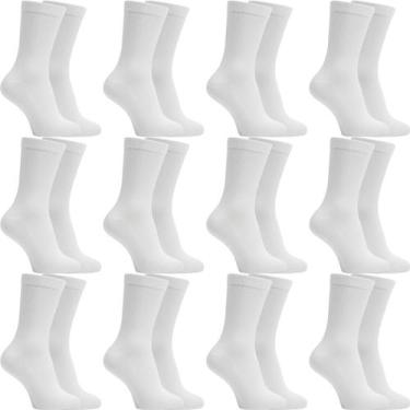 Imagem de Kit 12 Pares Meias Cano Médio Alto Academia Original Sport Tamanho:M -