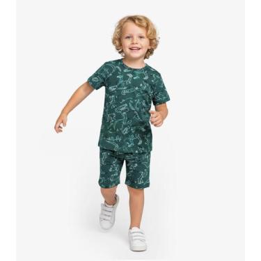 Imagem de Pijama Infantil Camiseta e Bermuda Select Verde, 6, Verde