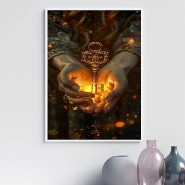 Imagem de Quadro Arquétipo Chave Mágica Iluminada 24X18Cm - Com Vidro