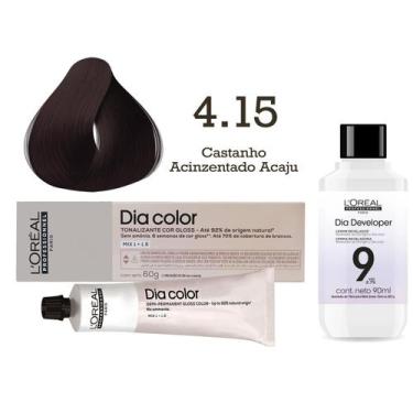 Imagem de Tonalizante Dia Color 4.15 Castanho Acinzentado Acaju + Emulsão Revela