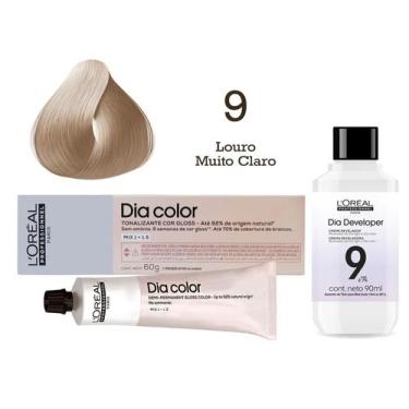 Imagem de Tonalizante Dia Color 9 Louro Muito Claro + Emulsão Reveladora 9v  L'O