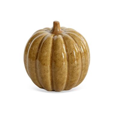 Imagem de Peça Decorativa Abóbora em Cerâmica Mostarda 12cm CT0206 BTC