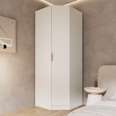 Imagem de Guarda Roupa Modulado 100% Mdf de Canto Oblíquo Orion Cabecasa Madeiraoriginals Aveia/Linho