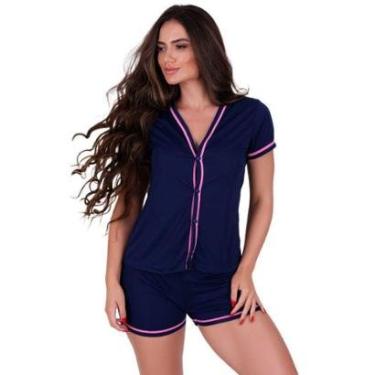 Imagem de Pijama de Verão Manga Curta Amamentação Americano Abertura Frontal Sabrina Naka Modas Feminina-Feminino