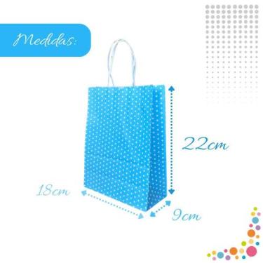 Imagem de Sacola Papel Kraft Para Presente Produtos Bolinhas 18X9X22Cm - Db